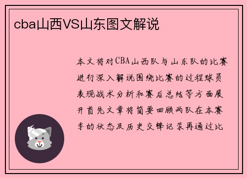 cba山西VS山东图文解说
